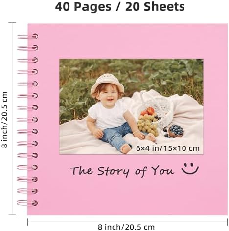 Yopih Scrapbook Album 8x8in, Acid-Free Kraft Paper 20 Sheets 40 Pages - Image 2