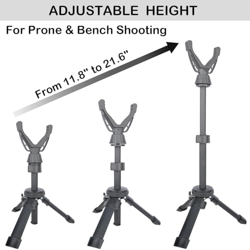 Portable Shooting Tripod with 360° Rotating & Removable V Yoke - Adjustable Height Rifle Rest Stand for Hunting, Target Shooting, Binoculars, Cameras & Outdoor Activities - Image 4