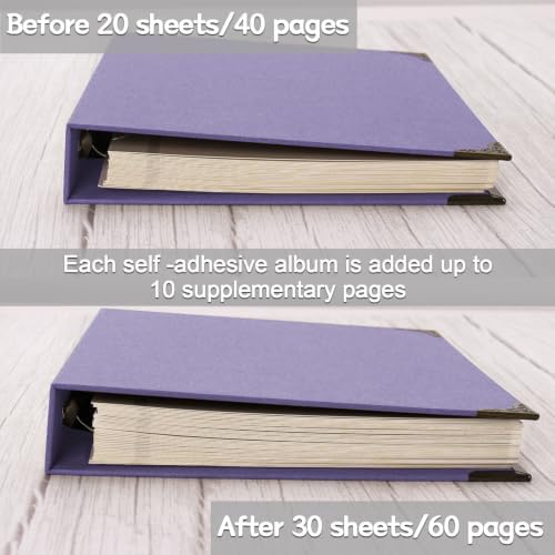 Vienrose 3 Ring Self Adhesive Photo Album Refill Pages 7.8x10.2 In - Image 4