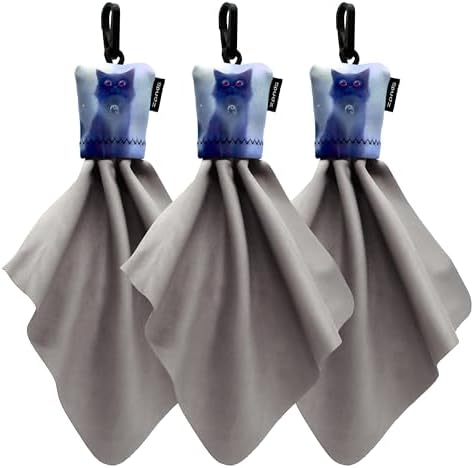 SPUDZ Classic Microfiber Lens Cleaner – Clip-On Pouch, Washable – for Binoculars, Scopes, Glasses, Screens | Classic | Cat, 6 x 6 Inch (3-Pack) by SPUDZ