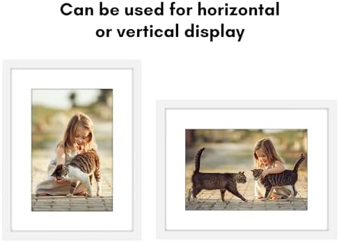 Americanflat 12x16 Picture Frame with Shatter-Resistant Glass - Use as 8x12 Frame with Mat or Display 12x16 Photo Without Mat - Signature Collection - Picture Frames for Wall Display - White - Image 4