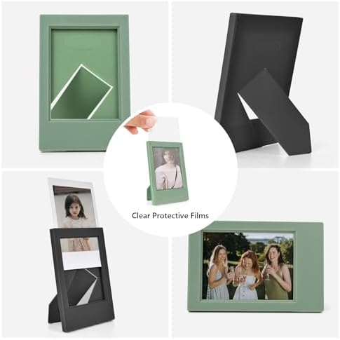 2x3 Photo Frames for Instax Mini EVO 13 12 Liplay SE Link 3 Camera Film, 3-inch Small Picture Frame for Mini 11 40 41 90 99 7+ Photo with Clear Protective Film (8-Packs Balck&Green) - Image 5