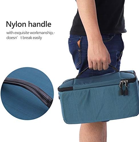 Camera Lens Bag, Protective Insert Partition Handle Case, Shockproof Breathable Bag for Photographers, 24x35x15cm (Blue) - Image 7