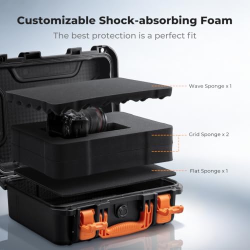K&F CONCEPT Waterproof Hard Case, IP67 Protective Case with Pre-Scored Foam - Image 5