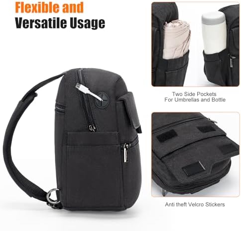 Cwatcun Camera Sling Bag Compact Small Camera Case, Waterproof Canvas Crossbody Camera Bag with Rain Cover, Travel Photography Bag for Canon, Nikon, Sony, Fuji DSLR/SLR/Mirrorless Cameras, Lens - Image 6