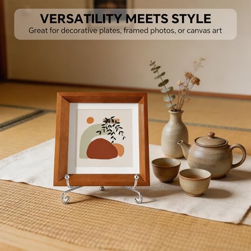 Artliving Plate Stands for Display, 5 Inch Decorative Plate Holder, Metal Picture Stand for Table, Small Easels for Display Card, Photo, and PSA Slab - Ideal for Party and Wedding (Silver, 2 Pack) - Image 3