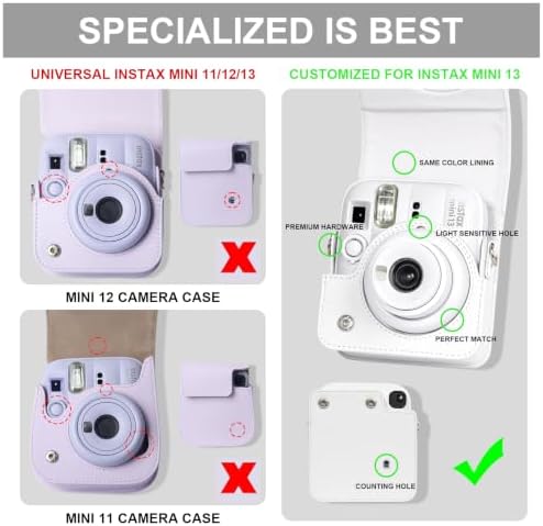 CAIYOULE Camera Case for Fujifilm Instax Mini 13 Instant Camera, White - Image 3