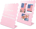 2 Pack Metal Pink Scalloped Magnet Display Board, 13" × 10" Anti-Slip Magnetic Bulletin Board Tabletop Memo Craft Photo Display Stand Small Business Supplies for Home Office Vendor Booth Events Store by Unknown