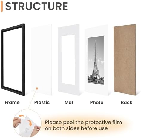 upsimples 11x14 Picture Frame, Gallery Wall Frames Set of 5, Black - Image 3