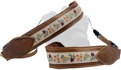 Leather Camera Strap, Quick Release Camera Neck Strap for All Cameras, Retro Jacquard Camera Straps for Photographers by Unknown