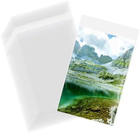 AUEAR 4"x6" Crystal Clear Plastic Sleeves Storage Bags for Picture 100Pack by AUEAR