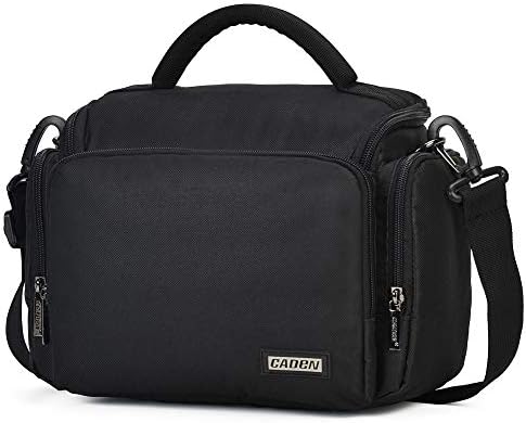 CADeN Camera Shoulder Crossbody Bag Case Compatible for Nikon, Canon, Sony SLR/DSLR Mirrorless Cameras and Lenses Waterproof(1.0 M, Black) by CADeN