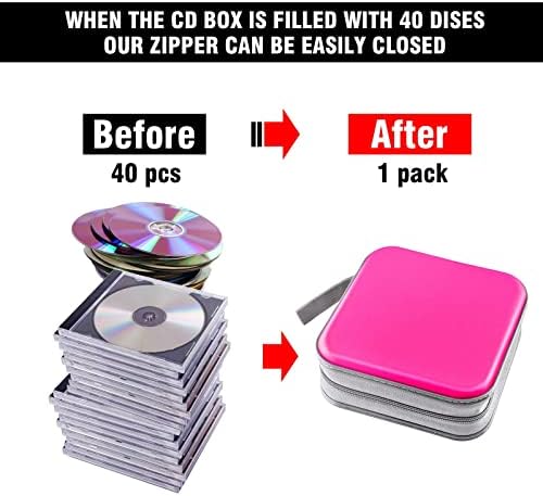 40‑Capacity Hard Plastic CD/DVD Binder for Car, Home & Travel - Image 4