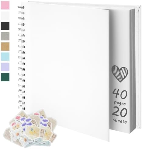 DIY Scrapbook Photo Album,40 Pages,7x7 Inch,White by Remowith