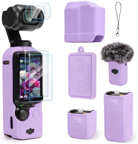 Silicone Case for DJI Osmo Pocket 3/Xtra Muse, Purple by TYUANDOUER
