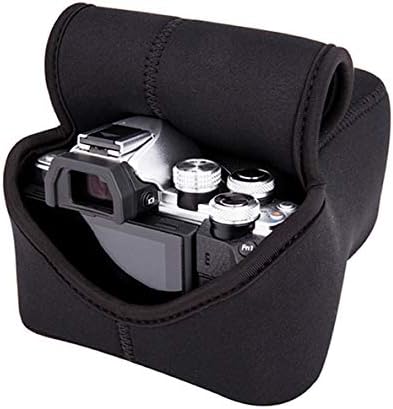 JJC Black Ultra Light Neoprene Camera Case for Fujifilm Fuji X-T100 X-T30 X-T20 X-T10 +50-200mm/50-230mm Lens, Pouch Bag for Olympus E-PL8 E-M5II E-M10 II, Canon M50 M5 with Telephoto lense - Image 4