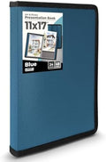 Dunwell 11x17 Art Portfolio Binder, 24-Sleeve, Black Mounting Paper, Blue by Dunwell