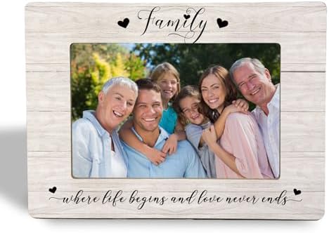 Family Gifts Picture Frame - Family Gifts Wooden Photo Frame 4x6, Gift for Mom Dad Grandma Grandpa by Unknown