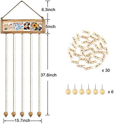 Bikoney Picture Frames Collage Wall Decor Hanging Photo Display Multi Pictures Organizer with Wood Bulletin Board Photo Board 30 Clips and 6 Pushpins for Room (Carbonized Black) (Pack of 3) - Image 6