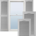 Ekena Millwork Lifetime Vinyl LL1S12X04800PG Standard Cathedral Top Center Mullion, Open Louver Vinyl Shutters, w/Installation Shutter-Lok's & Matching Screws (Per Pair), 12"W x 48"H, Paintable by EkenaMillwork