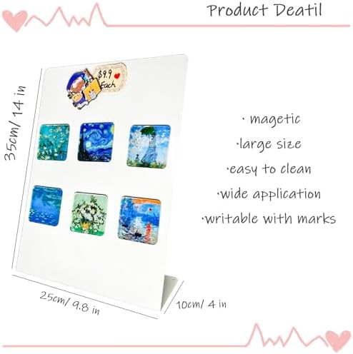 2 Pack Metal White Magnet Display Board, 14" × 10" Anti-slip Magnetic Bulletin Board Tabletop Memo Craft Photo Display Stand Small Business Supplies for Home Office Vendor Booth Events Store Classroom - Image 2