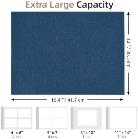 Vienrose Extra Large Self Adhesive Photo Album 11x14 60 Pages Navy - Image 5