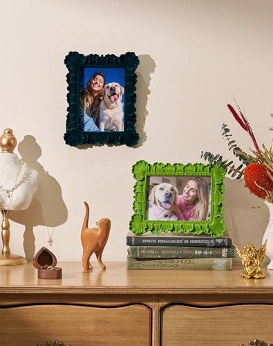 5x7 Flocked Picture Frame for Shelf Desk Table Decor,Forest Green - Image 6