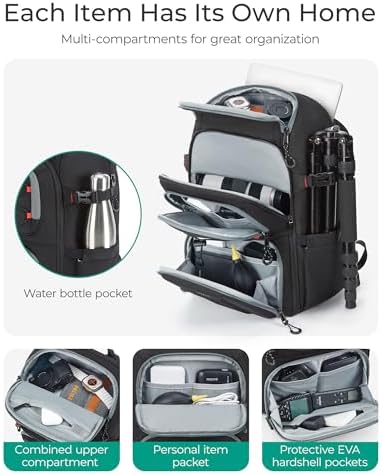 BAGSMART Camera Bag for Photographers Professional Fits up to 15.6" Laptop - Image 2