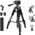 NEEWER Basics TP56 Camera Tripod, 74" Tripod with Cell Phone Holder Mount by Neewer