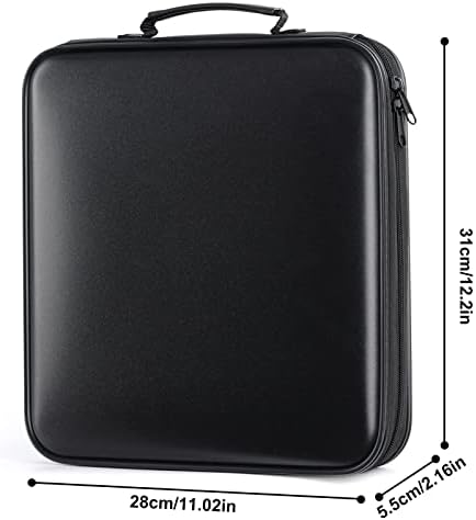 DVD Storage CD Case Holder: 160 Capacity CD Sleeves Black Disc Cases Binder for Car - CD Hard Organizer Box - Large DVD Wallet for Movie/Music/Game & Portable CD Book - Image 2