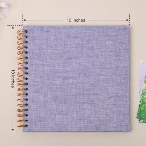 Scrapbook Photo Album 10x10 Inches 80 Pages Linen Cover Purple - Image 3