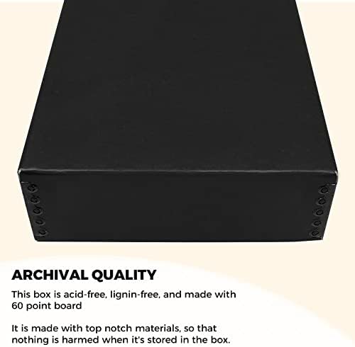 Golden State Art, Drop Front Archival Storage Box, 9.25"x11.75"x3"-Black - Image 5