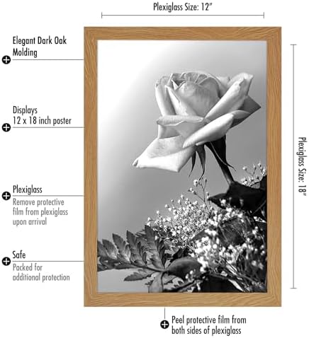 Americanflat 12x18 Poster Frame - Engineered Wood - Dark Oak - Image 2
