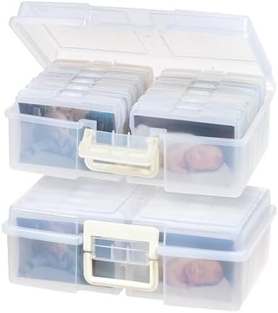 IRIS USA Photo Storage Box |Made in USA| 12 Cases - (2-Pack) - Clear by IRISUSA