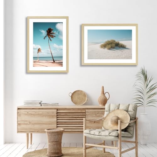 20x28 Wood Picture Frame Set of 4, Wall Mount for Home Decor, Natural - Image 2