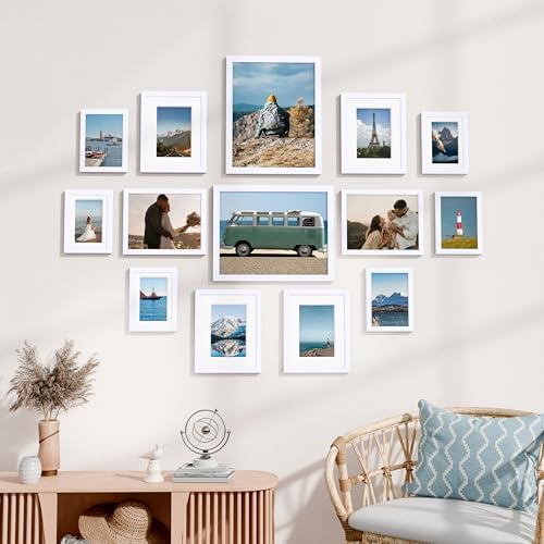 Vittanly 14 Pack Picture Frames Collage Wall Decor, White - Image 2