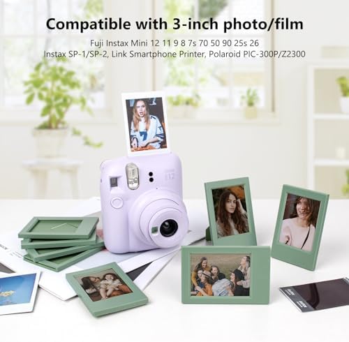 8 Pack 2x3 Mini Photo Frames for for Fuji Instax Mini 3 inch Picture/Polaroid 3-Inch Films - for Desktop Display Small Wallet Size Picture frame with Clear Protective Covers - Green - Image 3