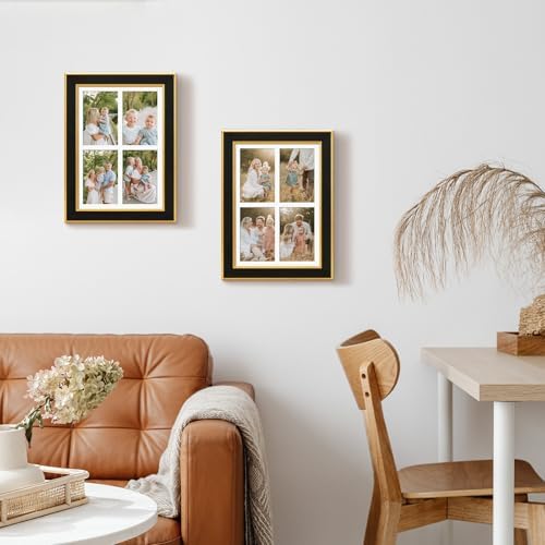Suede 9x13 Picture Frame Display 4 Opening Picture Frames Collage 4x6 Wall Decor with Mat,Multi Photo Frame for Plexiglass,Wall Decor,1Pack,Black - Image 7