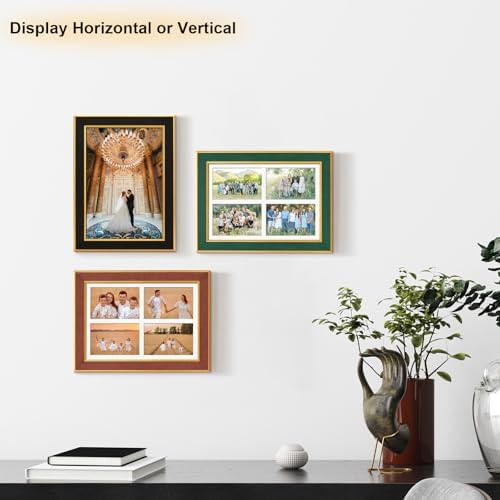 Suede 9x13 Picture Frame Display 4 Opening Picture Frames Collage 4x6 Wall Decor with Mat,Multi Photo Frame for Plexiglass,Wall Decor,1Pack,Black - Image 6