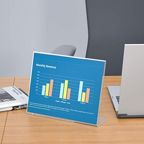 NIUBEE Acrylic Sign Holder 8.5 x 11 Horizontal L-Shape Flyer Stand 12 Pack - Image 7