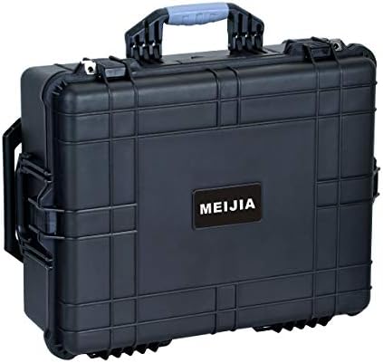 MEIJIA Portable Waterproof Protective Case, Hard Camera Case With Retractable Pull Handle And Rolling Wheels, Customizable Fit Foam Inserted, Elegant Black, 24.25 X19.41 X9.76 inche - Image 3