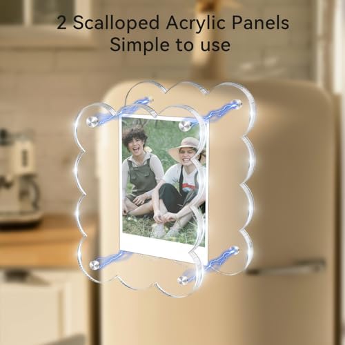 10 Pack 2.36 x 3.54 Acrylic Magnetic Frames Refrigerator Scalloped - Image 4
