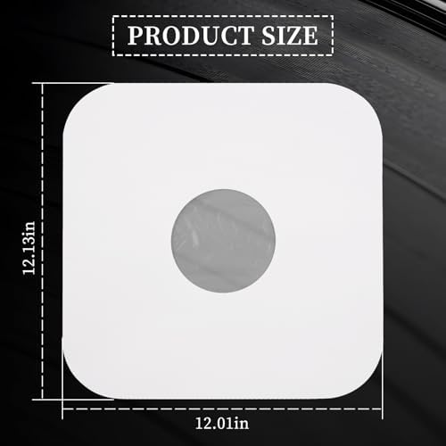 12″ Vinyl Record Inner Sleeves with PO Film, 10pcs Kraft Paper for 33 RPM - Image 2