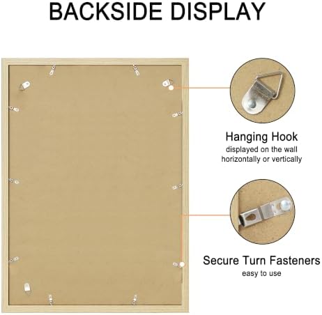 20x28 Wood Picture Frame Set of 4, Wall Mount for Home Decor, Natural - Image 6