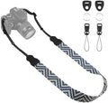 Universal Camera Strap - Camera Neck Strap, Adjustable Shoulder Straps Compatible with Canon, Fujifilm, Nikon, Olympus, Panasonic and other SLR and mirrorless cameras - Blue White Gquares by OIAWH