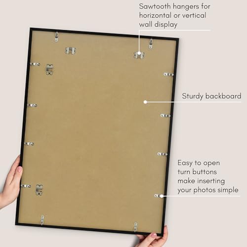 Americanflat 24x32 Poster Frame - Matted to 20x28 - Slim Molding - Black - Image 6