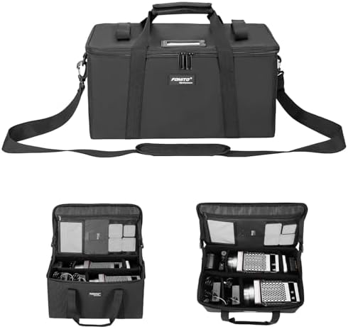 FOMITO AB-20B Foldable Camera Bag for DSLR/Gimbal/Drone 13.78 * 8.27 * 8 inch Shockproof Case Foam Compartments & Carry Handle (Medium) by FOMITO