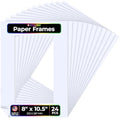Hygloss 24 Pack Paper Picture Frames, White cardstock Photo Frame 8x10.5-Inch, Papers Frames to Decorate for Wedding Birthday DIY Classroom Crafts and Decorations by HyglossProductsInc