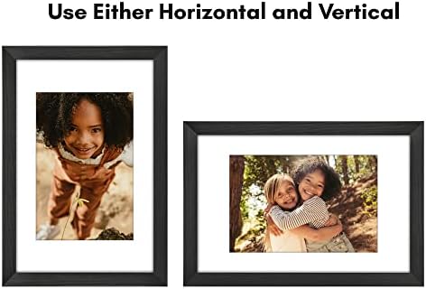Americanflat 11x17 Picture Frame - Matted to 8x12 - Engineered Wood - Black - Image 4