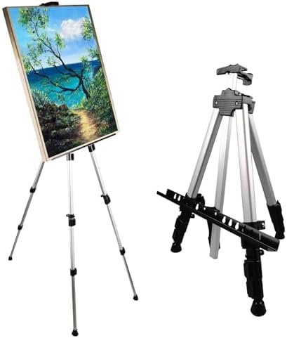 NS JYMB Easel Stand for Sign and Painting, 17-66 Inch Adjustable, Silver by Ns+Jymb